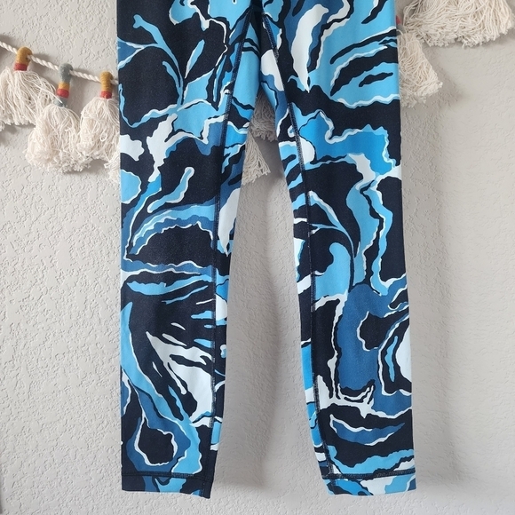 Lululemon Wunder Under High Rise Pant Bloom Beach Blanket Blue Ice Milk Yoga 4 - Picture 5 of 11
